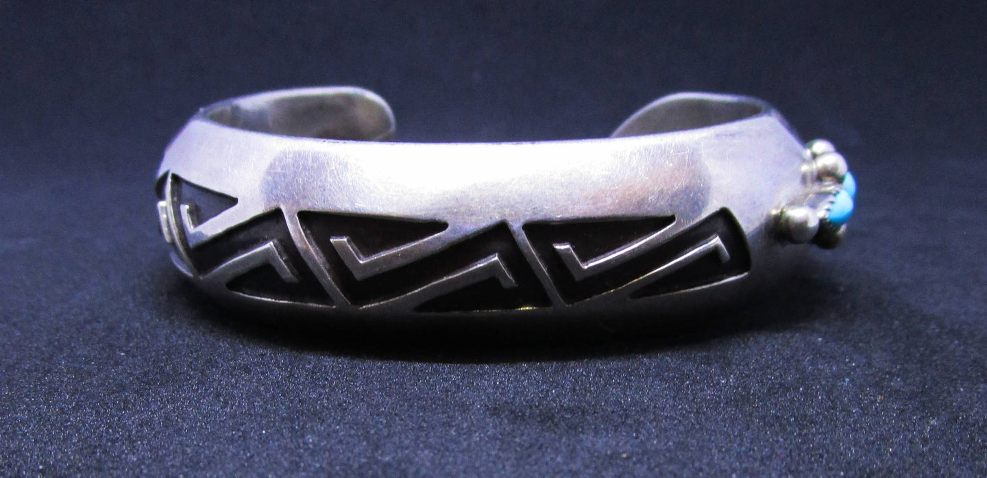 Navajo cuff bracelet, Billy Betoney, Sterling silver