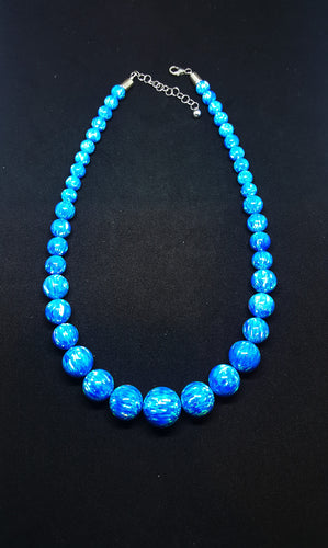 Blue Opal Graduated Necklace