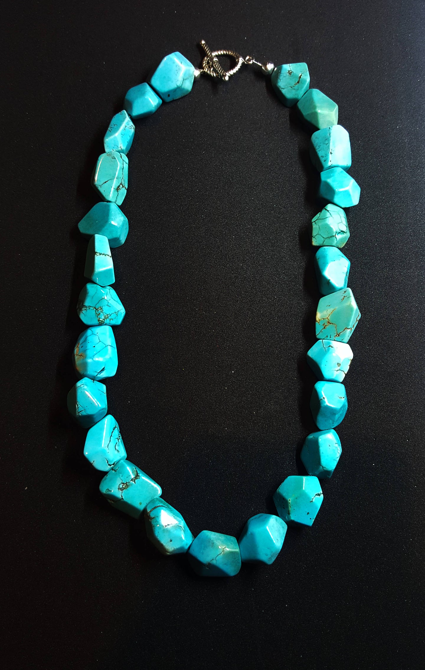 Turquoise Medley Pendant Necklace Chunky Magnesite Artisan Stone Rock  Jewelry | eBay