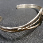 8 inches Vintage Navajo Bear Paw Cuff Bracelet with sleeping beauty turquoise dot