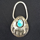 VINTAGE Navajo Bear Paw Key Holder with 10 mm turquoise stone