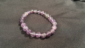 8 mm natural amethyst beaded bracelet