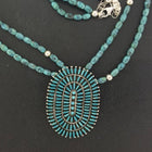 18 inches Kingman turquoise beaded necklace Kingman turquoise cluster pendant