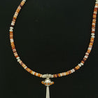 18 inches single strand sterling silver spiny oyster necklace with blossom bell pendant