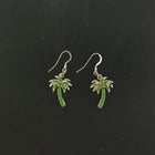 Reversible sterling silver turquoise Palm tree dangle earrings