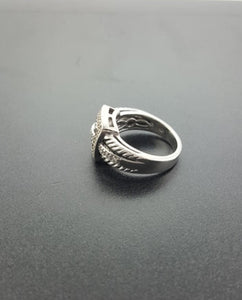 Vintage sterling silver belt buckle ring - size 7
