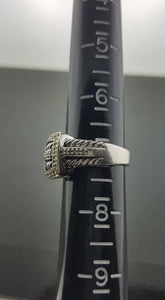 Vintage sterling silver belt buckle ring - size 7