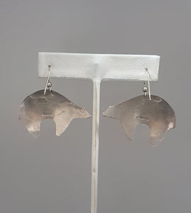 Vintage Navajo Bear sterling silver dangle earrings