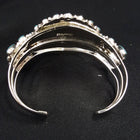 Blue Kingman Turquoise cluster cuff bracelet - Native American Zuni - Sterling Silver