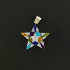 Reversible Multi-stones Star Pendant-sterling silver