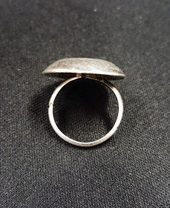 VINTAGE shadow box ring - size 5 - sterling silver