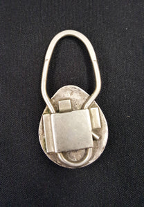VINTAGE Navajo Bear Paw Key Holder with 10 mm turquoise stone