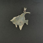 Big Fish Inlay Galaxy Scene Cosmic Earth Moon Stars sterling silver pendant