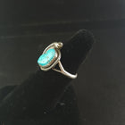 Navajo Leaf Kingman turquoise sterling silver ring - size 7 1/2