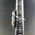 Navajo Mother of Pearl Turquoise Black Onyx sterling silver ring - size 5 - vintage