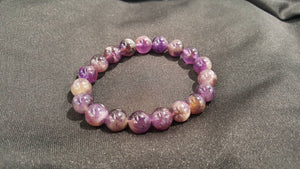 10 mm natural amethyst beaded bracelet