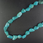 18 inches Big Chunk Turquoise sterling silver necklace Lobster Claw clasp