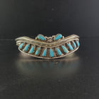 Navajo Cluster turquoise sterling silver cuff bracelet - vintage
