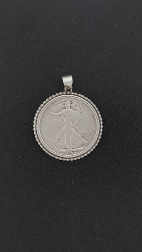 1942 walking liberty half dollar pendant