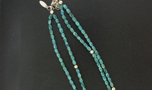 18 inches Kingman turquoise beaded necklace Kingman turquoise cluster pendant