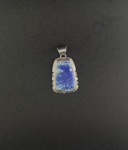Navajo Lapis sterling silver pendant -SIGNED