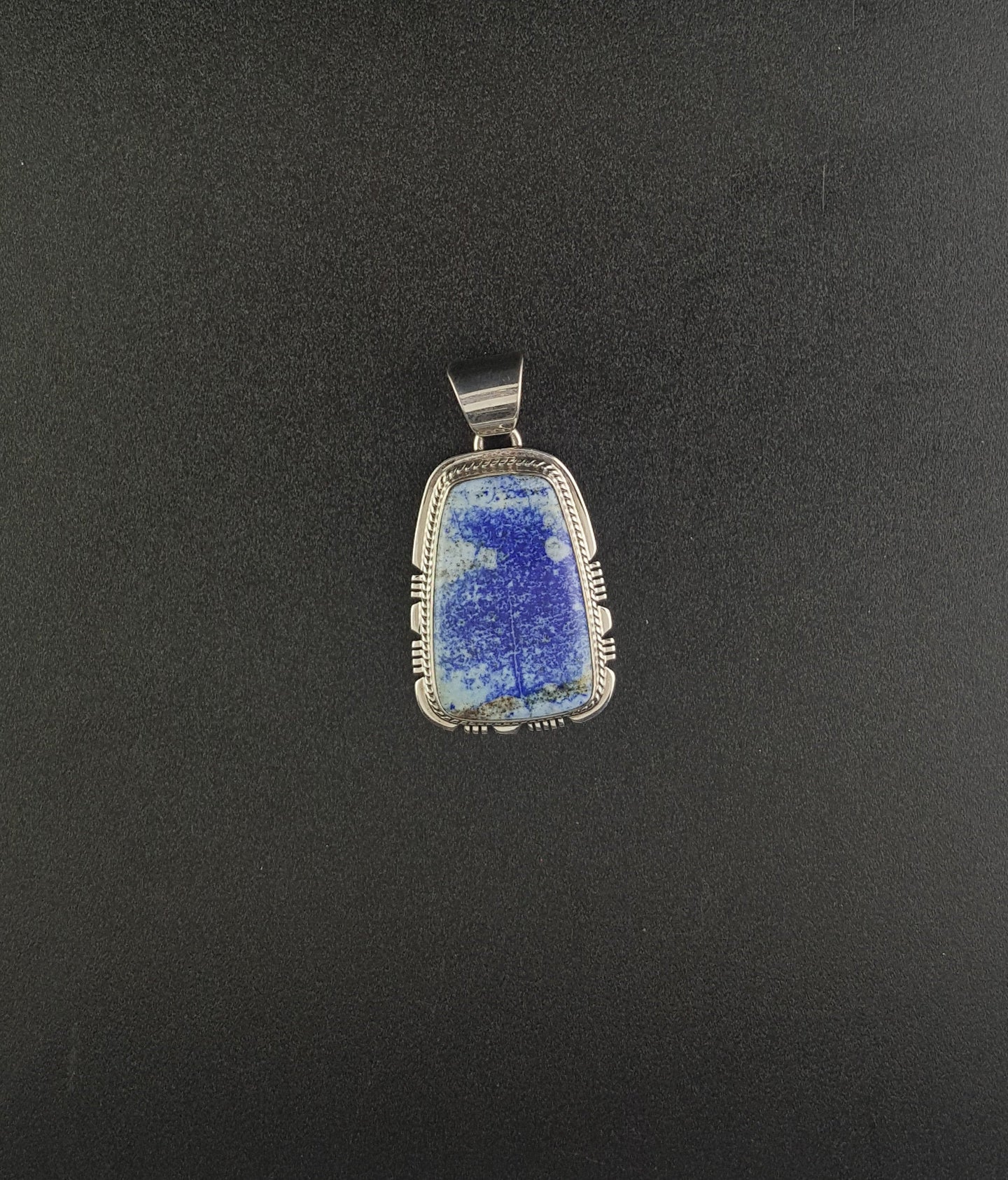 Navajo Lapis sterling silver pendant -SIGNED