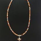 18 inches single strand sterling silver spiny oyster necklace with blossom bell pendant