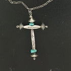 Vintage Navajo sterling silver cross pendant sterling silver necklace