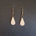 Zuni Kachina Inlay Shell sterling silver teardrop dangle earrings - VINTAGE