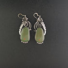 Heavy Navajo Natural Royston Turquoise sterling silver dangle earrings