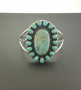Big Navajo cluster Natural Morning Star cuff bracelet