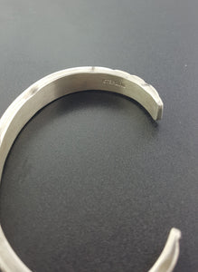 J.Tahe oxidized stamped Sterling silver-Navajo cuff bracelet