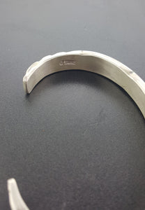 J.Tahe oxidized stamped Sterling silver-Navajo cuff bracelet