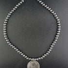 16 inches Navajo pearl sterling silver necklace 1964 Kennedy Half Dollar pendant