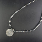 16 inches Navajo pearl sterling silver necklace 1964 Kennedy Half Dollar pendant