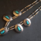 18 inches 2 stranded Navajo sterling silver necklace sterling silver Navajo Shadow Box Kingman turquoise pendant - vintage
