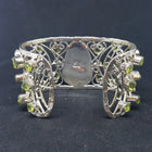 Natural Turquoise Peridot sterling silver Cuff bracelet