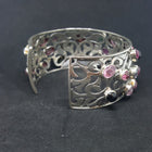 Natural Amethyst Topaz sterling silver cuff bracelet