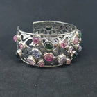 Natural Amethyst Topaz sterling silver cuff bracelet
