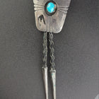 Navajo Turquoise Shadow Box Bolo Tie Sterling Silver - Vintage