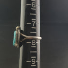 Navajo Leaf Kingman turquoise sterling silver ring - size 7 1/2