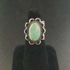 Navajo Nevada Turquoise Thick Band sterling silver ring - size 8 - vintage