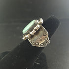 Navajo Nevada Turquoise Thick Band sterling silver ring - size 8 - vintage