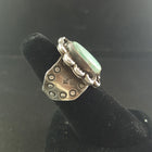 Navajo Nevada Turquoise Thick Band sterling silver ring - size 8 - vintage