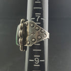 Navajo Nevada Turquoise Thick Band sterling silver ring - size 8 - vintage