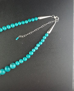 16 inches Kingman Turquoise sterling silver necklace