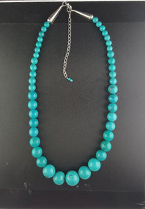 16 inches Kingman Turquoise sterling silver necklace