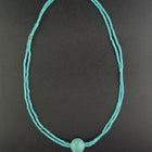 16 inches Kingman turquoise sterling silver beaded necklace