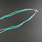16 inches Kingman turquoise sterling silver beaded necklace