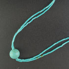 16 inches Kingman turquoise sterling silver beaded necklace